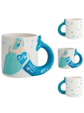 2 NEW Mermaid Tail Ceramic Mugs - Artistic Drinkware Mermaidcore 🏖️ 🧜‍♀️🪸